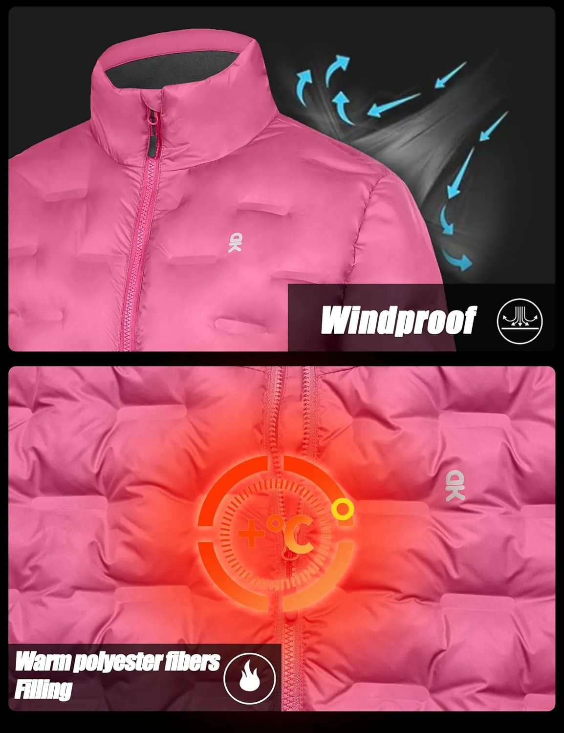 Little Donkey Andy Women's Warm Puffer Jacket Lightweight Windproof Winter Coat with Recycled Insulation