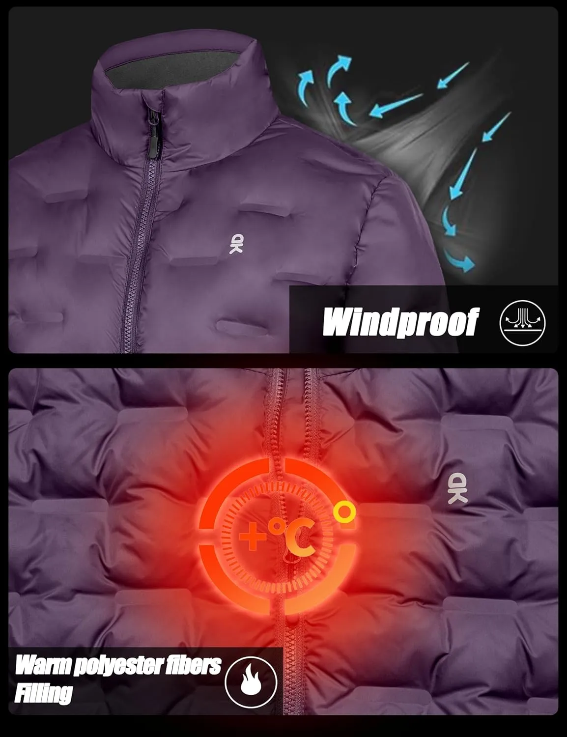 Little Donkey Andy Women's Warm Puffer Jacket Lightweight Windproof Winter Coat with Recycled Insulation