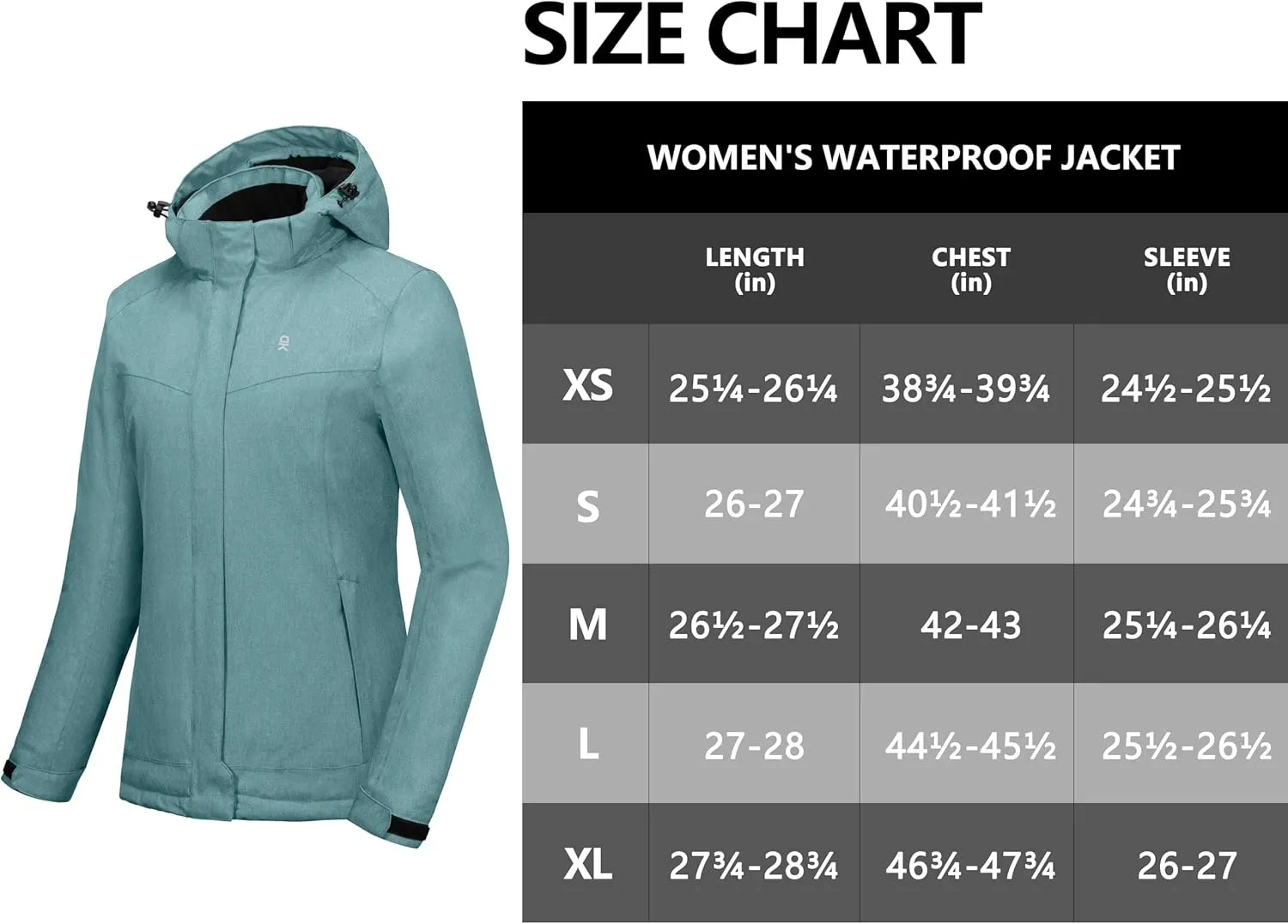 Little Donkey Andy Women's Waterproof Hiking Skiing Jacket with Removable Hood, Fleece Lined Winter Warm Rain Coat