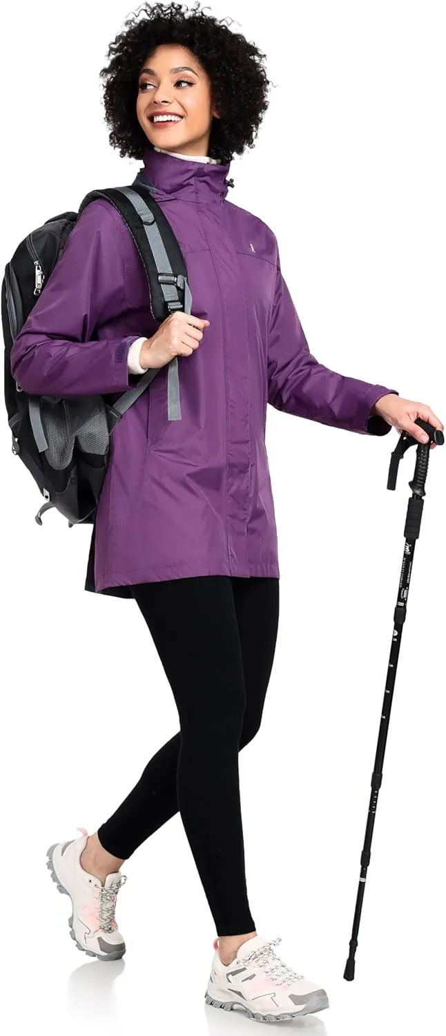 Little Donkey Andy Womens Waterproof Rain Jacket Lightweight Outdoor Windbreaker Rain Coat Shell for Hiking, Travel