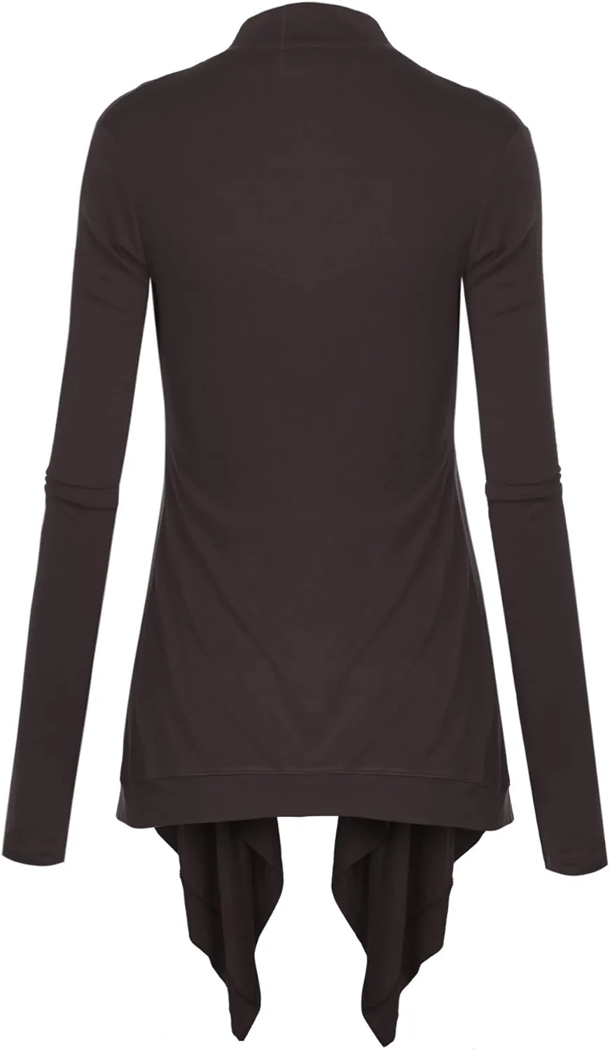 Lock and Love Women's Draped Front Open Asymmetrical Cardigan - Casual Long Sleeve Lightweight Duster