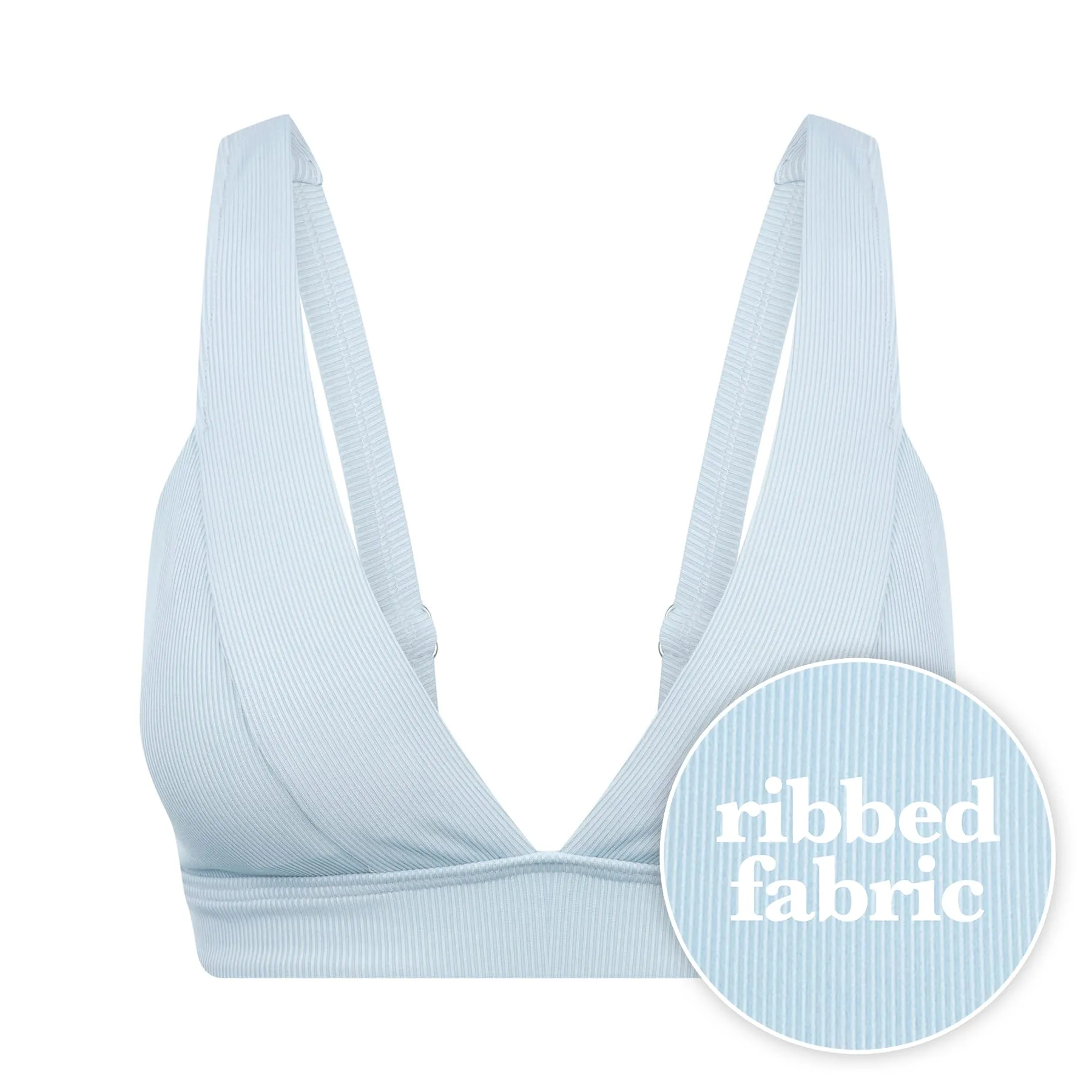Lola Triangle Top FINAL SALE - Baby Blue Ribbed