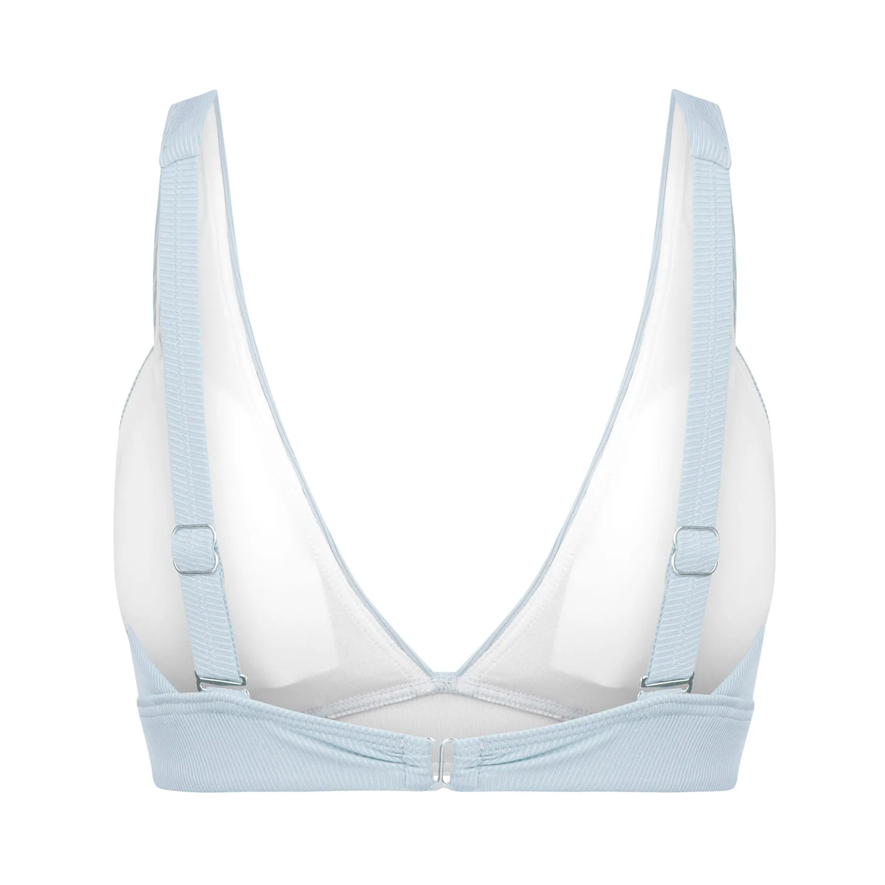Lola Triangle Top FINAL SALE - Baby Blue Ribbed