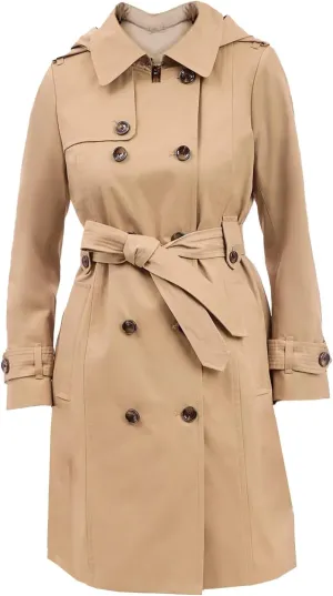 LONDON FOG Women's British Khaki Double Breasted Belted Trench Coat Jacket (US, Alpha, XX-Large, Regular, Regular, Khaki)