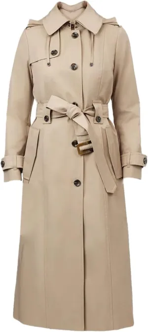 LONDON FOG Women's Khaki Hooded Trench Coat Plus Size (US, Alpha, 2X, Regular, Regular, Stone)