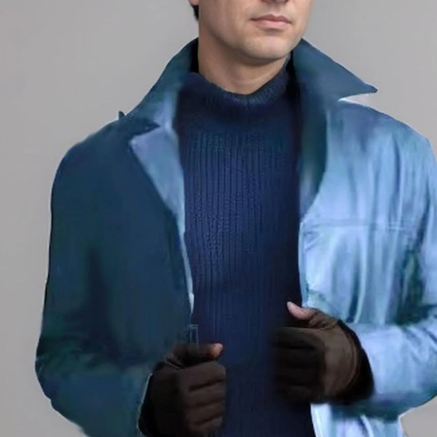 Long Leather Jakcet for Men Retro Slim Fit Motorcyle Trench Coat Full Length Faux Leather Overcoat Windbreaker