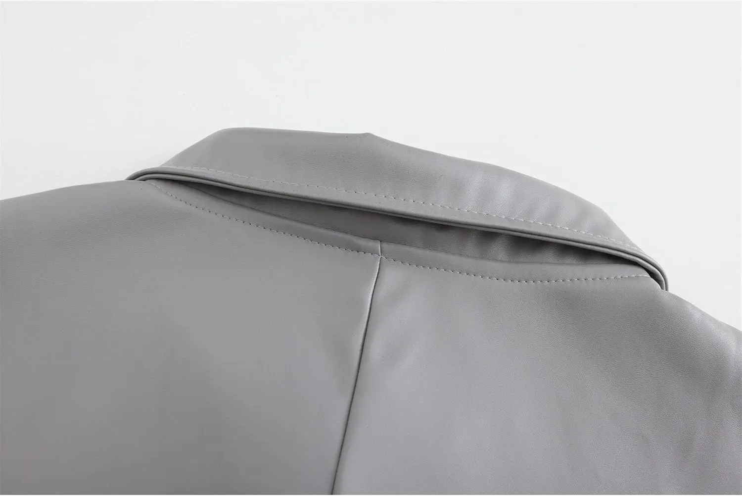 Long Leather Jakcet for Men Retro Slim Fit Motorcyle Trench Coat Full Length Faux Leather Overcoat Windbreaker