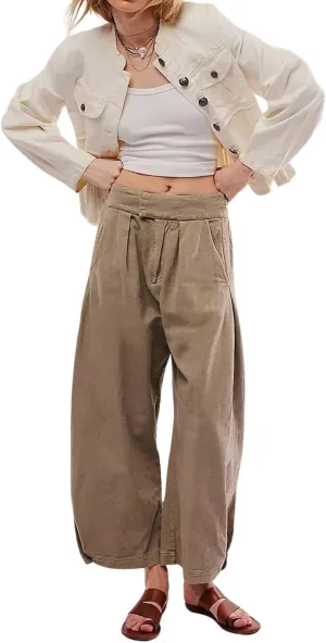 loveimgs Women Pleated Baggy Mid Rise Wide Leg Barrel Jeans Denim Pants Y2k Elastic Waist Harem Pants Pockets