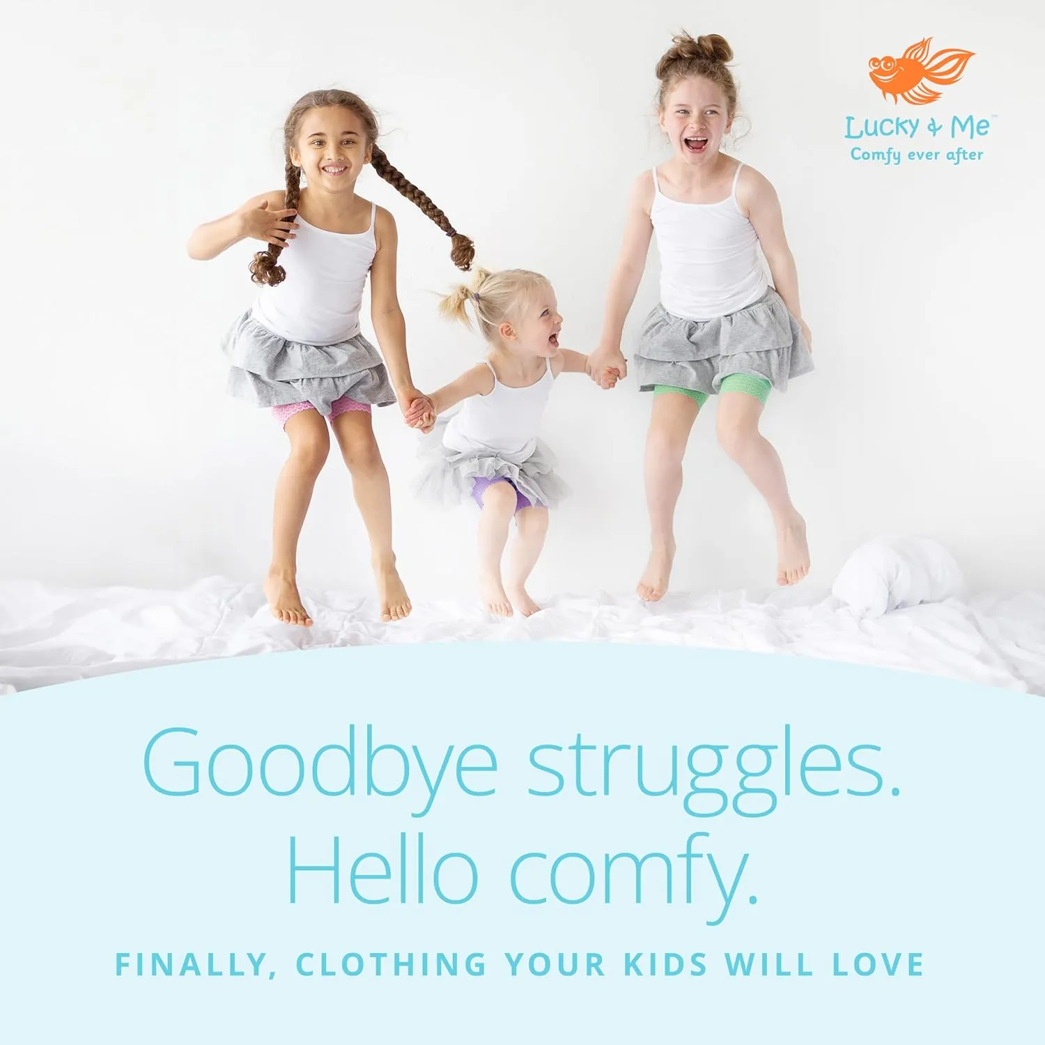 Lucky & Me | Emma Girls Camisoles | Longer Length w/Adjustable Straps | Tagless | Wear on Its Own Or Layering Top | 3-Pack