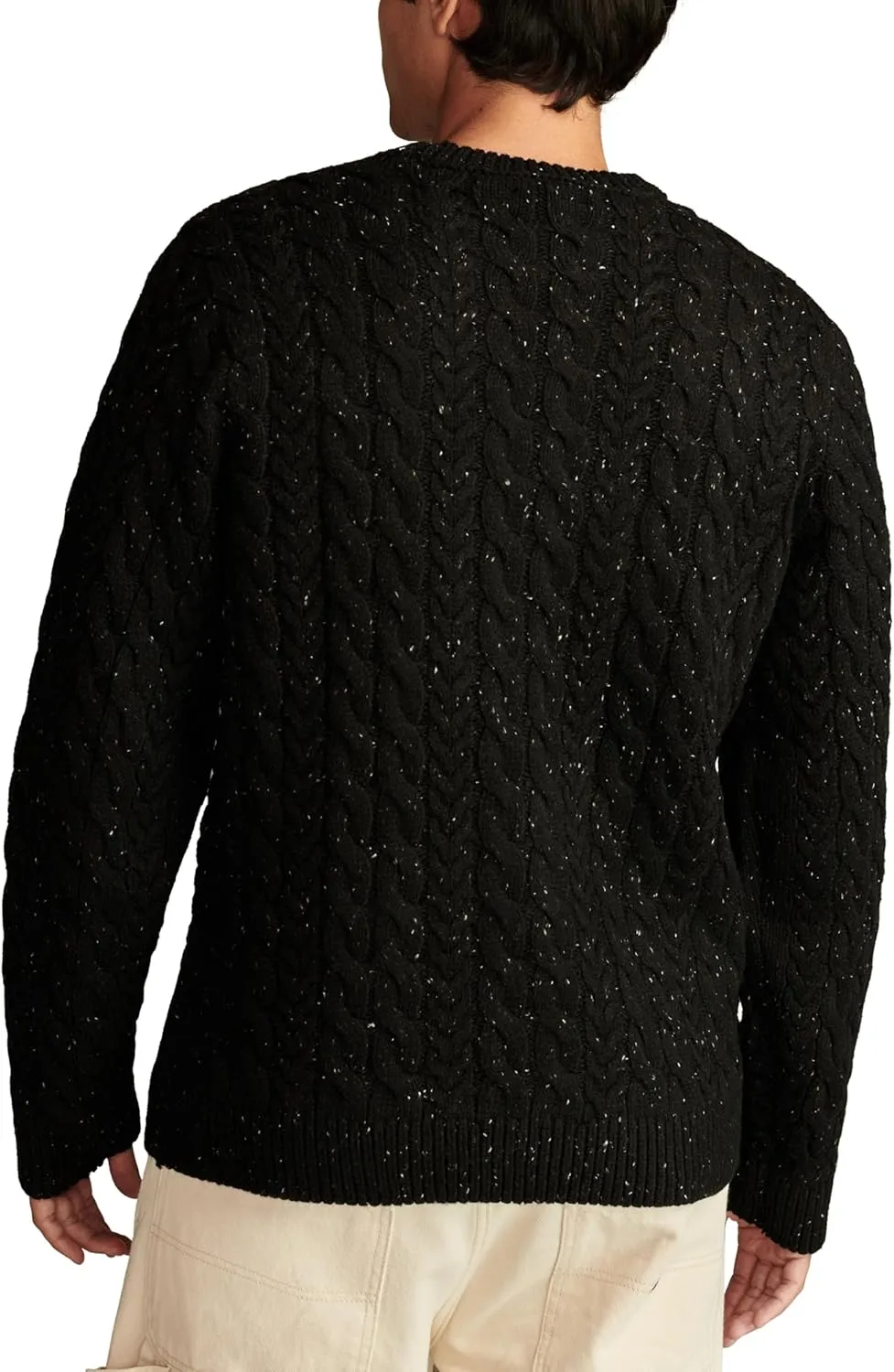 Lucky Brand Men's Cable Crew Neck Sweater