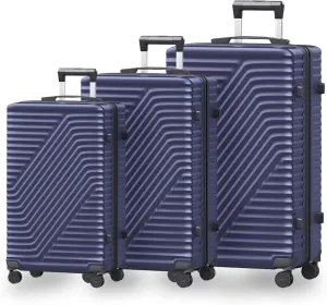 Luggage Sets 3 Piece, Lightweight Suitcase with Spinner Wheels & TSA Lock, Expandable Hardside Suitcases, Hardshell Travel Luggage Set, 20in/24in/28in (Blue)