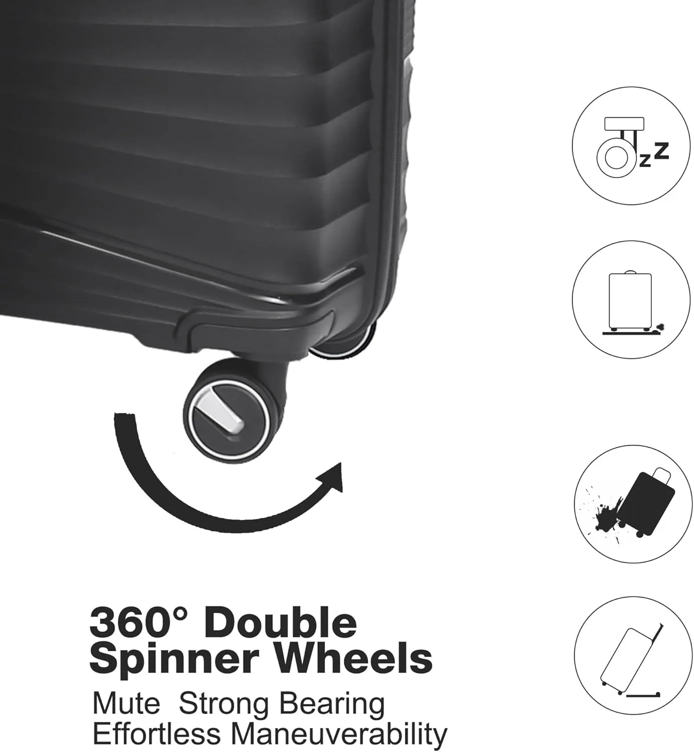 Luggage Sets, Hardside Luggage Sets, 3-Piece Luggage with Spinner Wheels & TSA lock, Portable Expandable Suitcase, Lightweight Carry on Luggage (Dark Gray, 20/24/28)