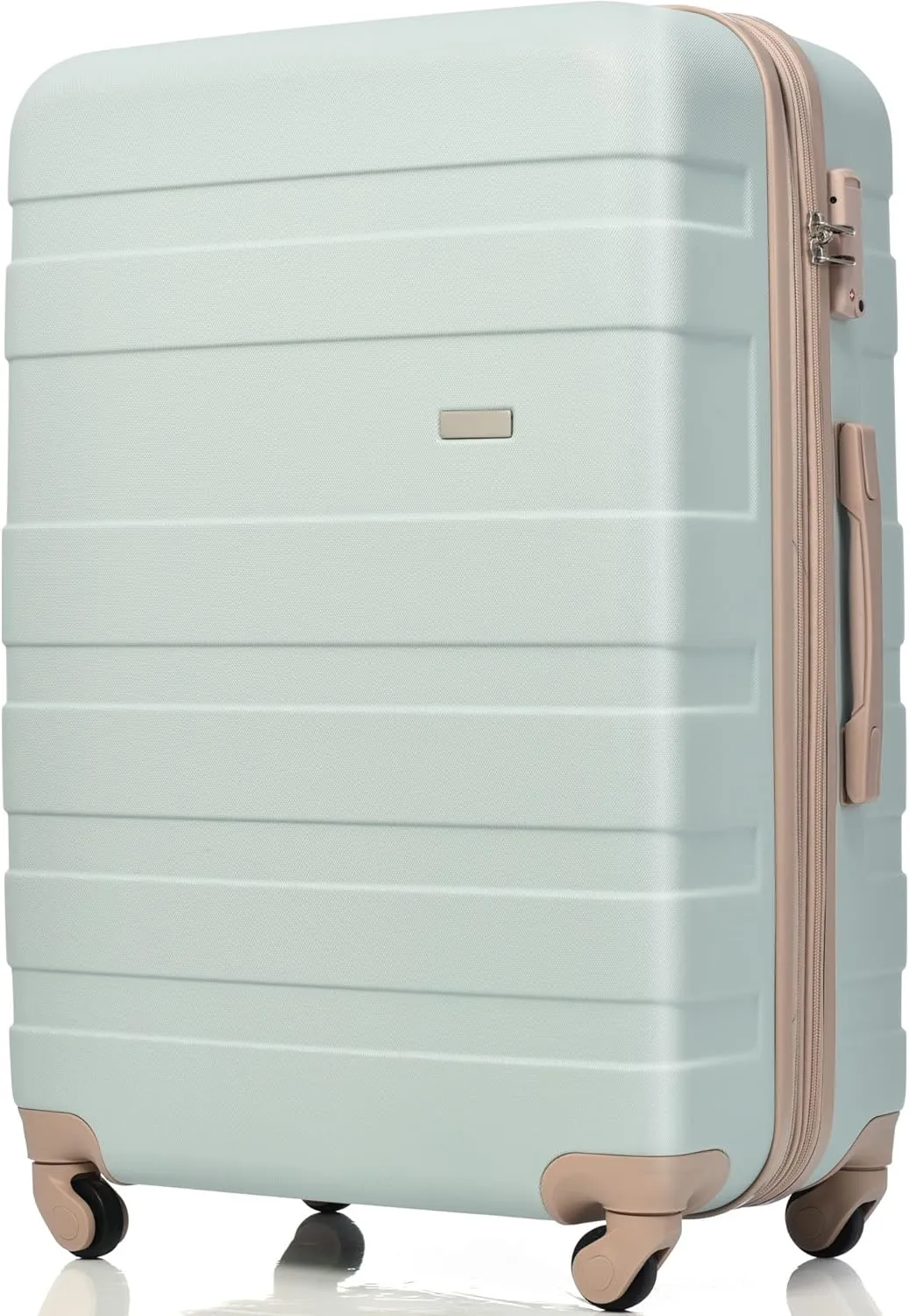 Luggage Sets New Model Expandable ABS Hardshell 3pcs Clearance Luggage Hardside Lightweight Durable Suitcase sets Spinner Wheels Suitcase with TSA Lock 20''24''28'' (3, Grey Green)
