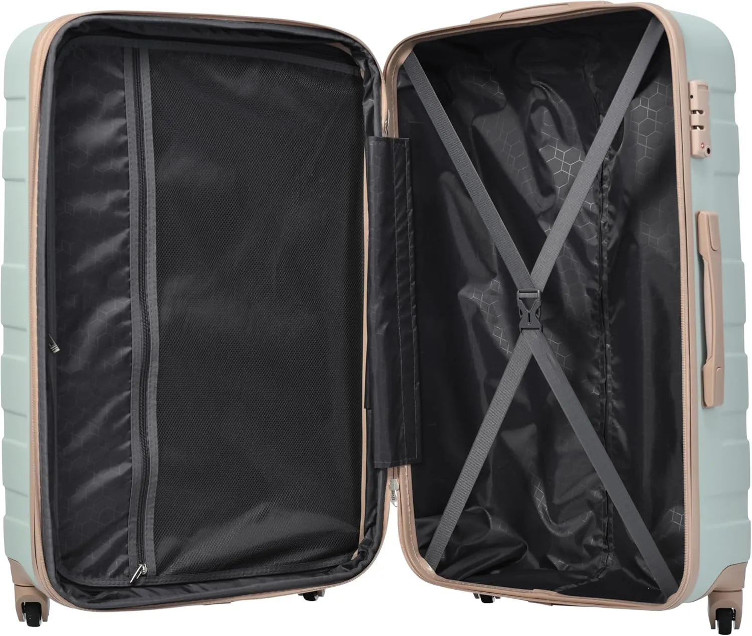 Luggage Sets New Model Expandable ABS Hardshell 3pcs Clearance Luggage Hardside Lightweight Durable Suitcase sets Spinner Wheels Suitcase with TSA Lock 20''24''28'' (3, Grey Green)