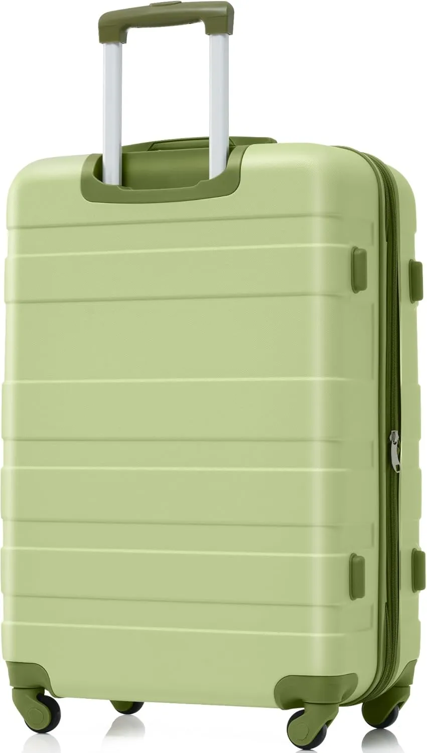 Luggage Sets New Model Expandable ABS Hardshell 3pcs Clearance Luggage Hardside Lightweight Durable Suitcase sets Spinner Wheels Suitcase with TSA Lock 20''24''28'' (3, Light Green)
