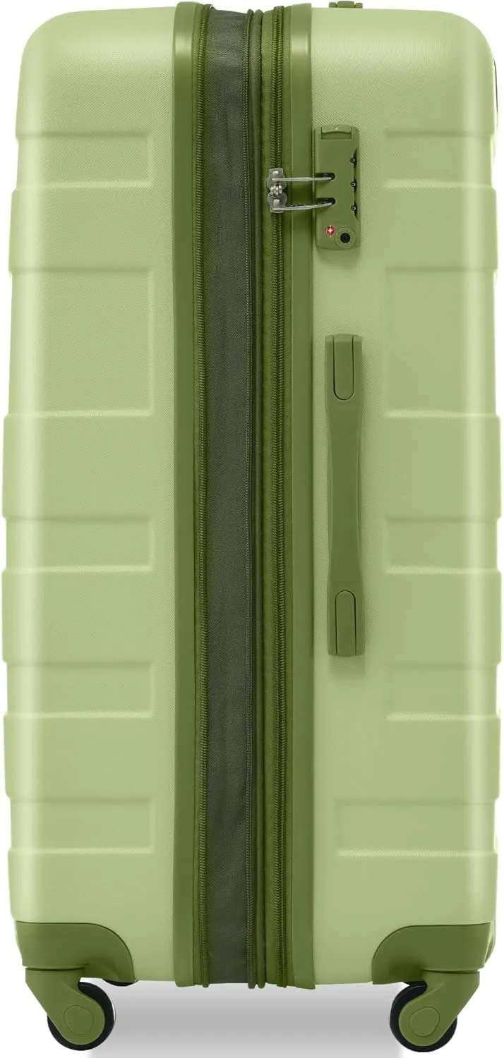 Luggage Sets New Model Expandable ABS Hardshell 3pcs Clearance Luggage Hardside Lightweight Durable Suitcase sets Spinner Wheels Suitcase with TSA Lock 20''24''28'' (3, Light Green)
