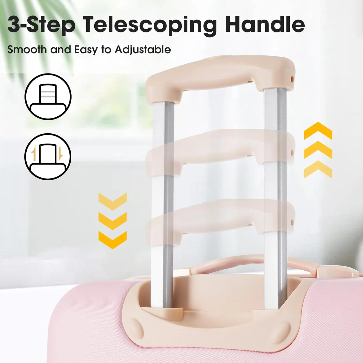 Luggage Sets New Model Expandable ABS Hardshell 3pcs Clearance Luggage Hardside Lightweight Durable Suitcase sets Spinner Wheels Suitcase with TSA Lock 20''24''28'' (3, Light Pink-1)