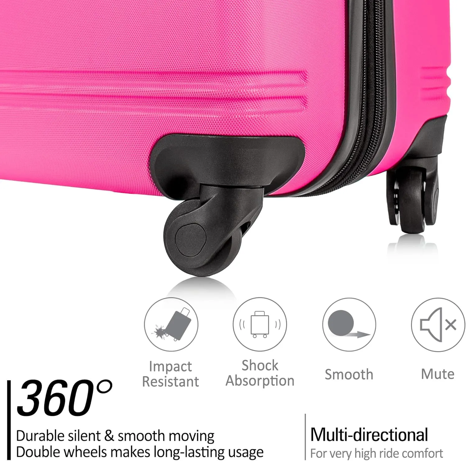 Luggage Sets New Model Expandable ABS Hardshell 3pcs Clearance Luggage Hardside Lightweight Durable Suitcase sets Spinner Wheels Suitcase with TSA Lock 20''24''28'' (3, Pink-1)