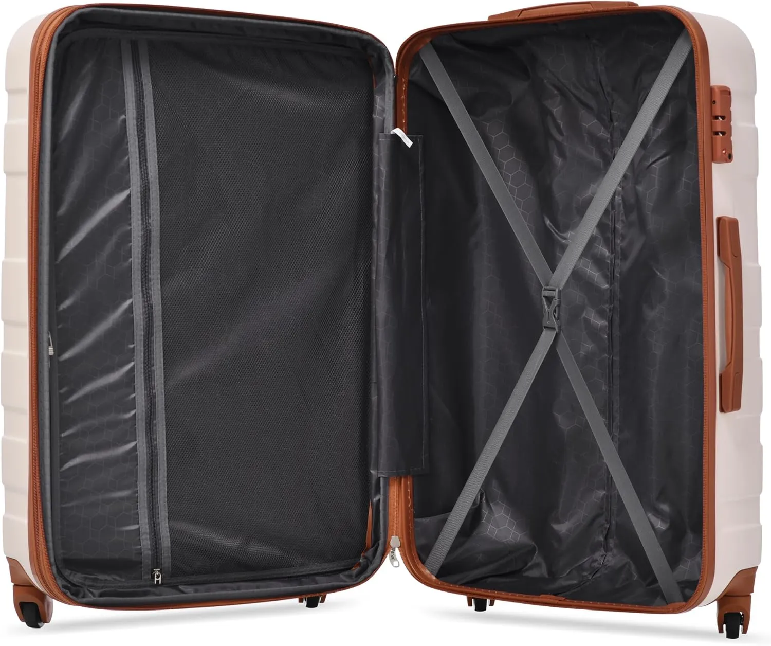 Luggage Sets New Model Expandable ABS Hardshell 3pcs Clearance Luggage Hardside Lightweight Durable Suitcase sets Spinner Wheels Suitcase with TSA Lock 20''24''28'' (3, pink and brown)