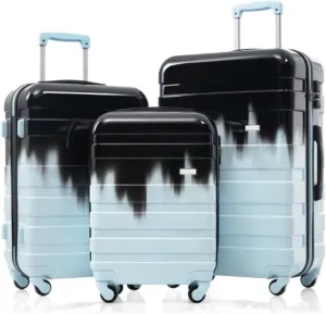 Luggage Sets New Model Expandable ABS Hardshell 3pcs Clearance Luggage Hardside Lightweight Durable Suitcase sets Spinner Wheels Suitcase with TSA Lock 20''24''28'' (Blue)