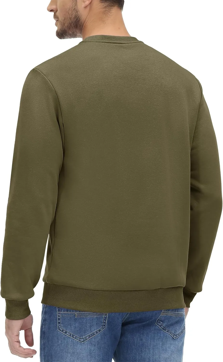 MAGCOMSEN Men's Crewneck Sweatshirt Long Sleeve Casual Warm Fleece Pullover