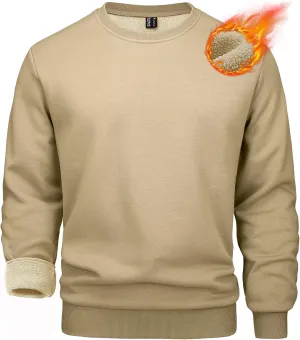 MAGCOMSEN Men's Crewneck Sweatshirt Long Sleeve Casual Warm Fleece Pullover