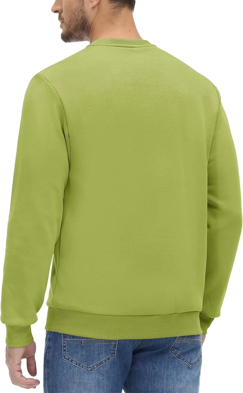MAGCOMSEN Men's Crewneck Sweatshirt Long Sleeve Casual Warm Fleece Pullover