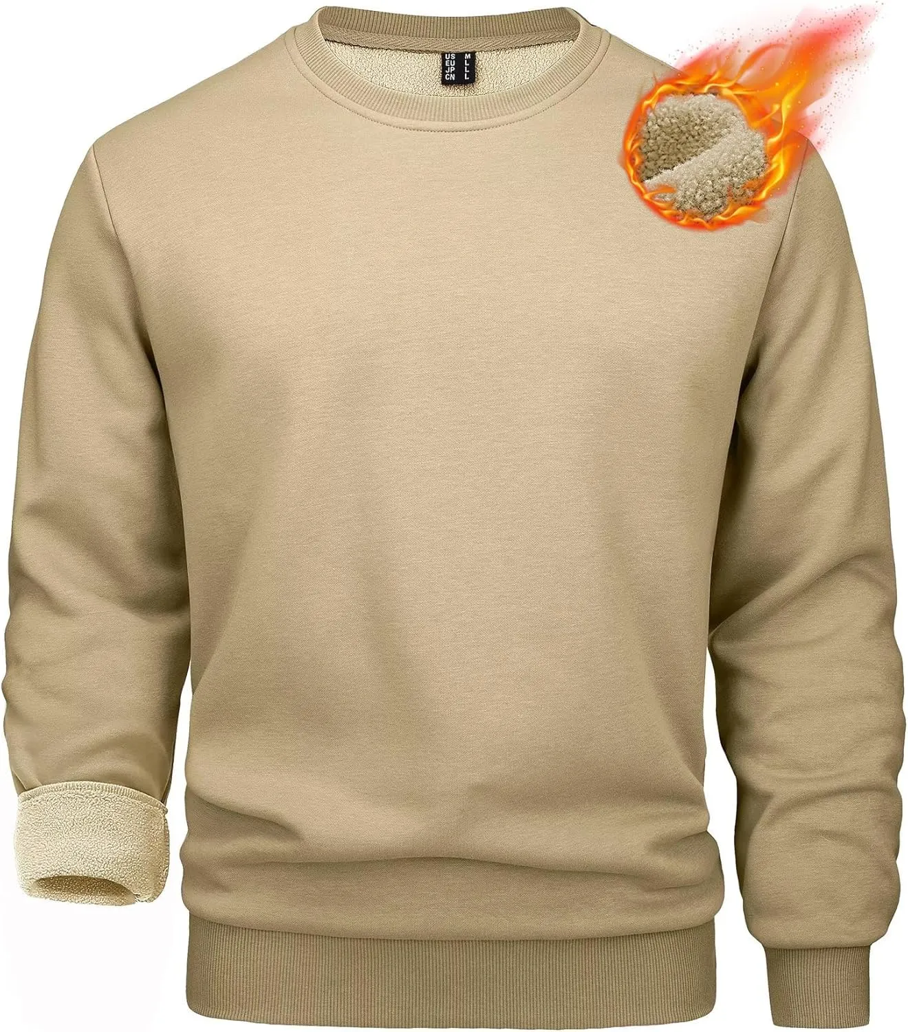 MAGCOMSEN Men's Crewneck Sweatshirt Long Sleeve Casual Warm Fleece Pullover