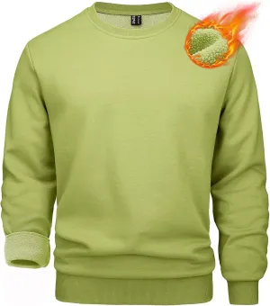 MAGCOMSEN Men's Crewneck Sweatshirt Long Sleeve Casual Warm Fleece Pullover