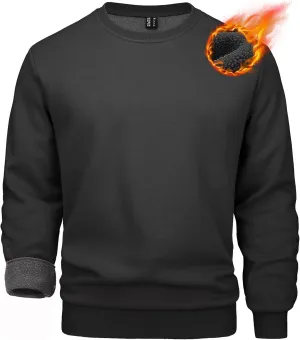 MAGCOMSEN Men's Crewneck Sweatshirt Long Sleeve Casual Warm Fleece Pullover