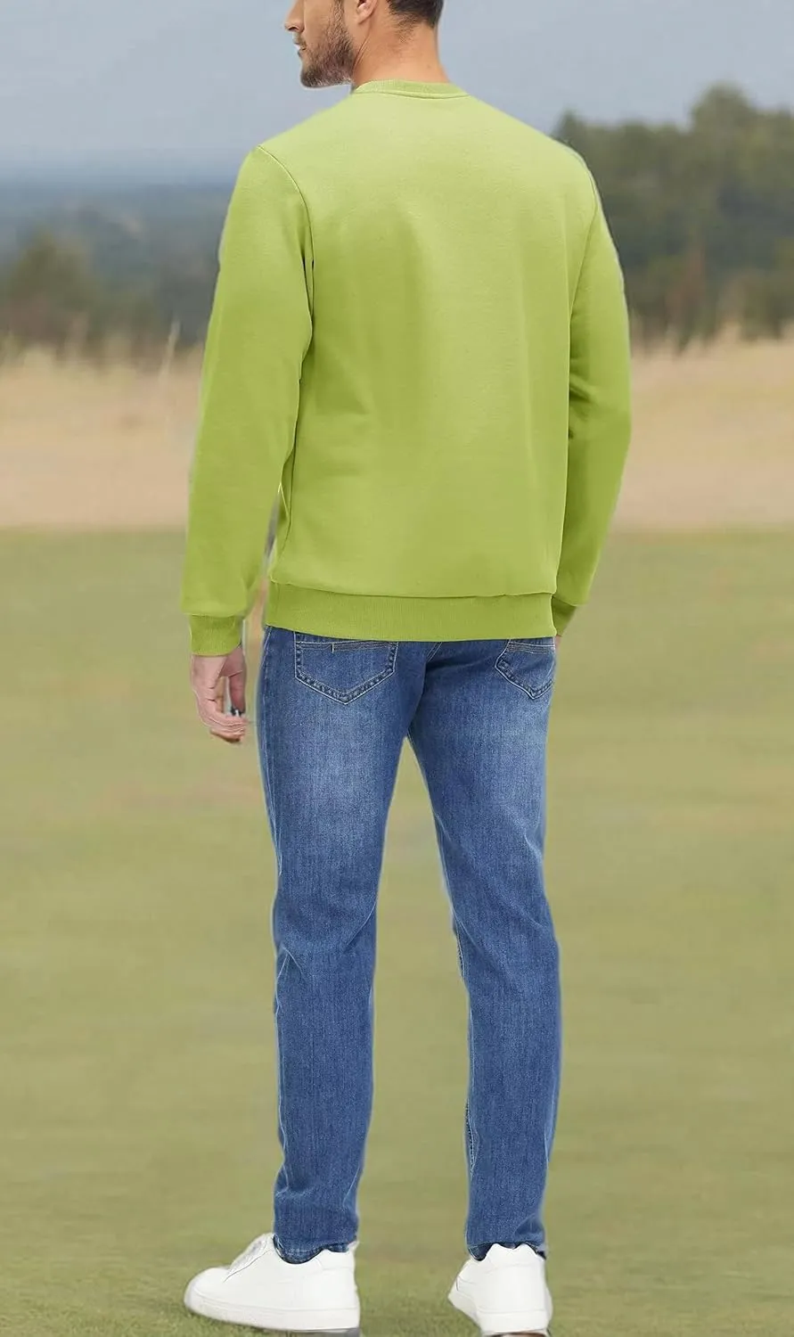 MAGCOMSEN Men's Crewneck Sweatshirt Long Sleeve Casual Warm Fleece Pullover