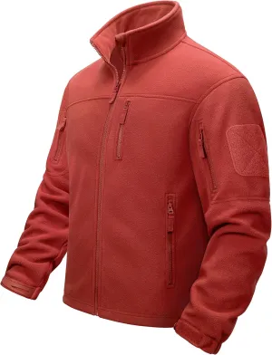 MAGCOMSEN Men's Full-Zip Fleece Jacket Casual Stand Collar Outwear Winter Tactical Jackets Warm Coats
