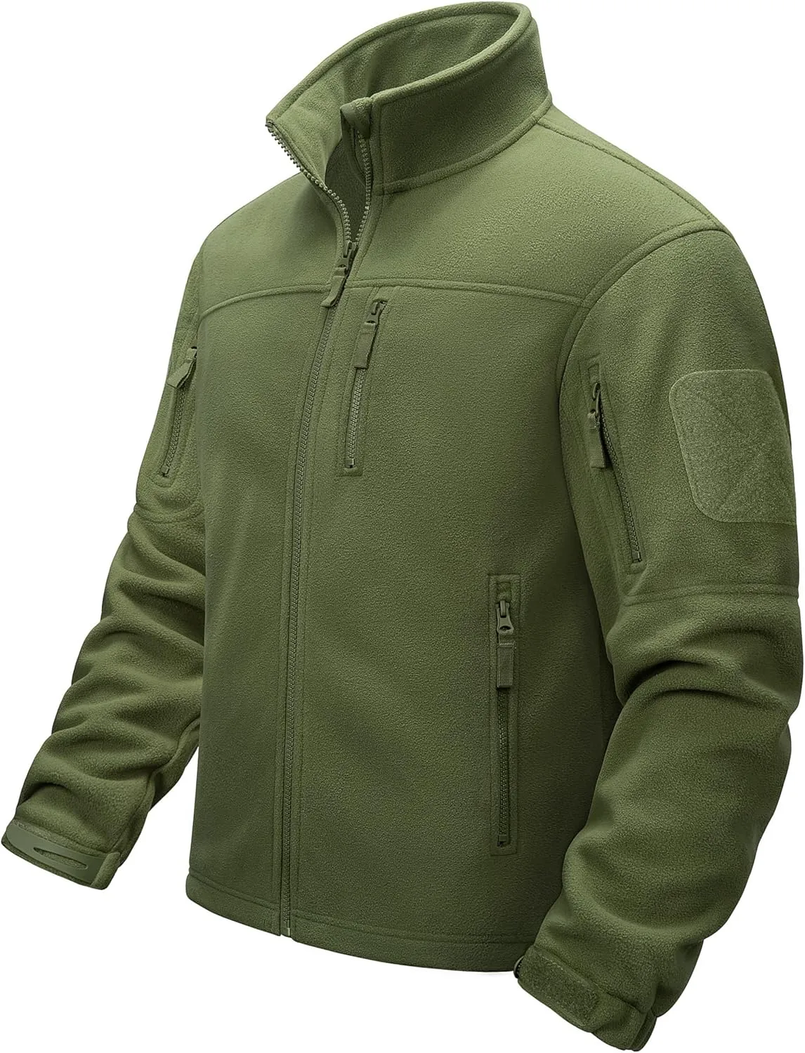 MAGCOMSEN Men's Full-Zip Fleece Jacket Casual Stand Collar Outwear Winter Tactical Jackets Warm Coats