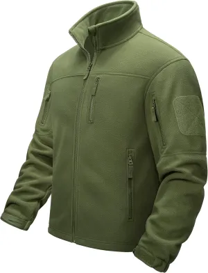 MAGCOMSEN Men's Full-Zip Fleece Jacket Casual Stand Collar Outwear Winter Tactical Jackets Warm Coats