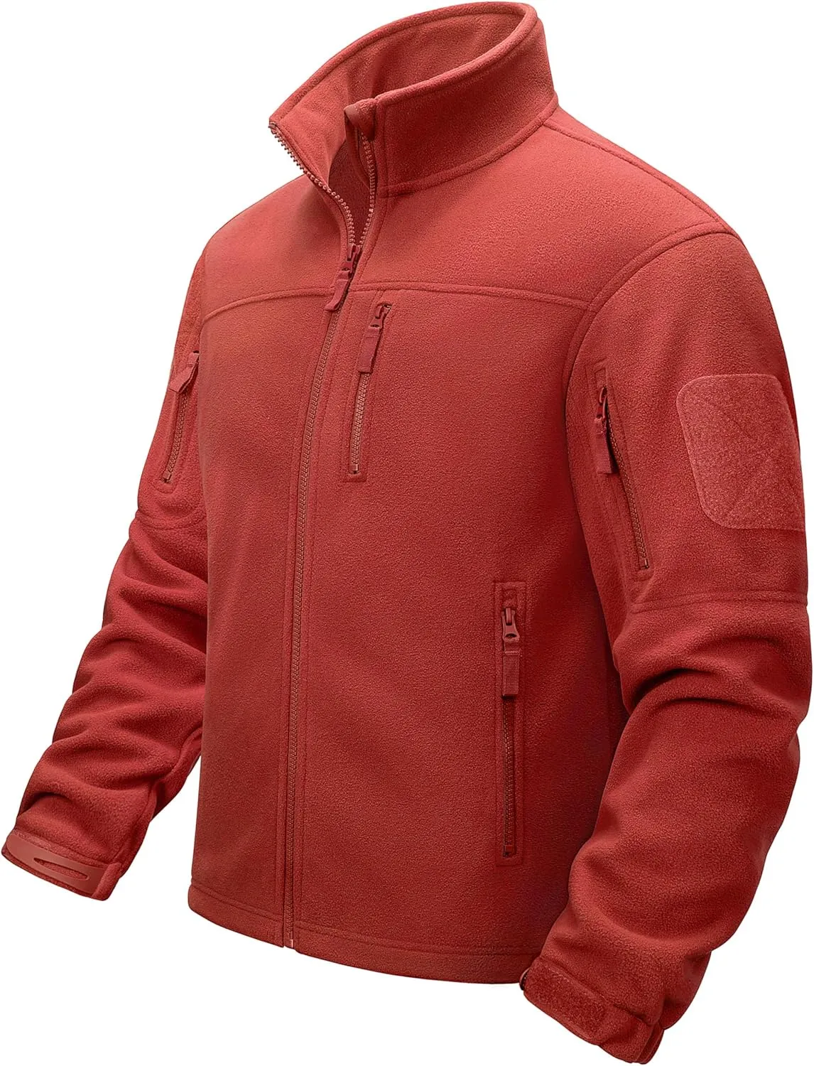 MAGCOMSEN Men's Full-Zip Fleece Jacket Casual Stand Collar Outwear Winter Tactical Jackets Warm Coats