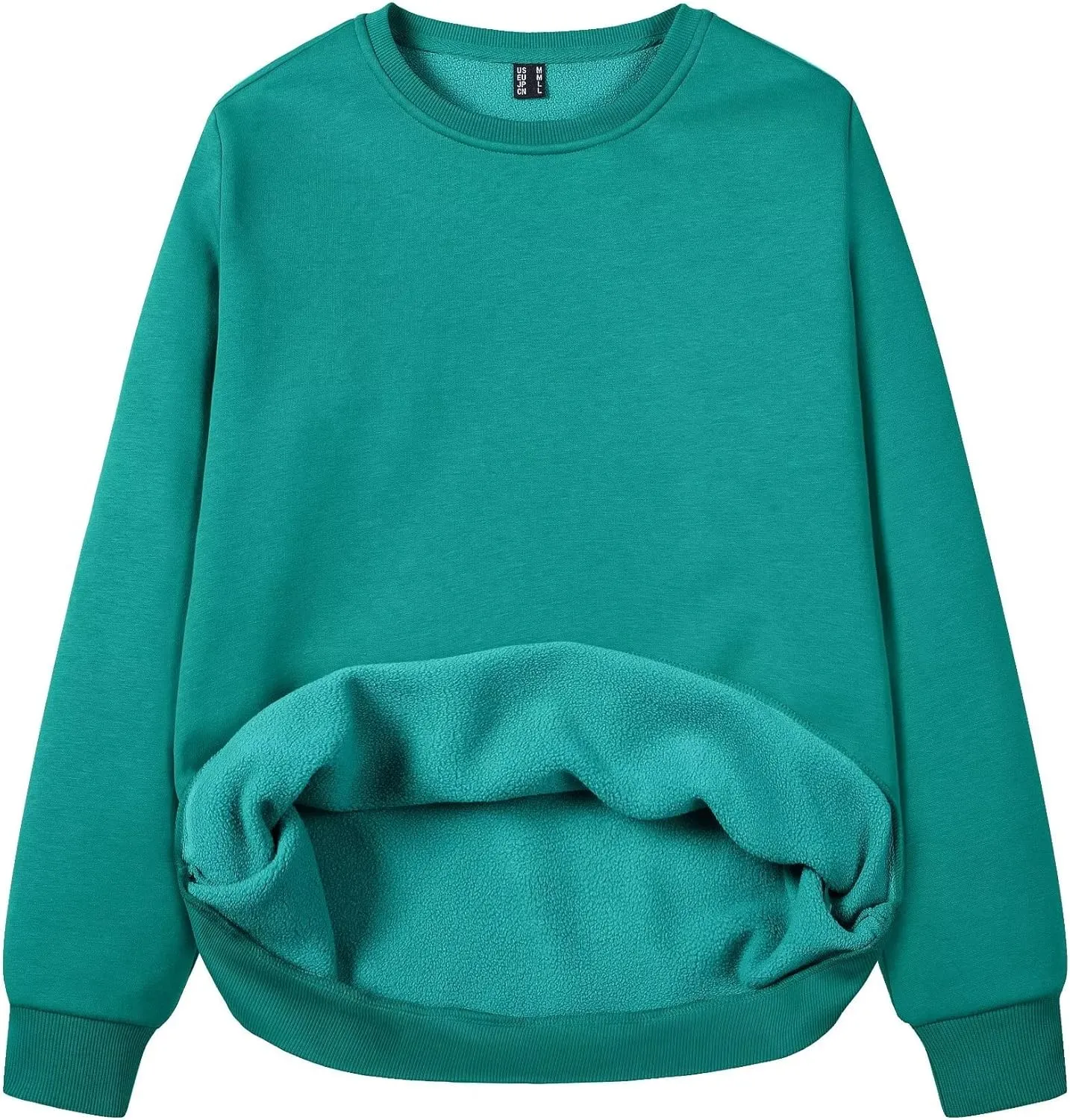 MAGCOMSEN Women's Fleece Lined Sweatshirt Crewneck Cotton Pullover Fall Casual Long Sleeve Warm Tops