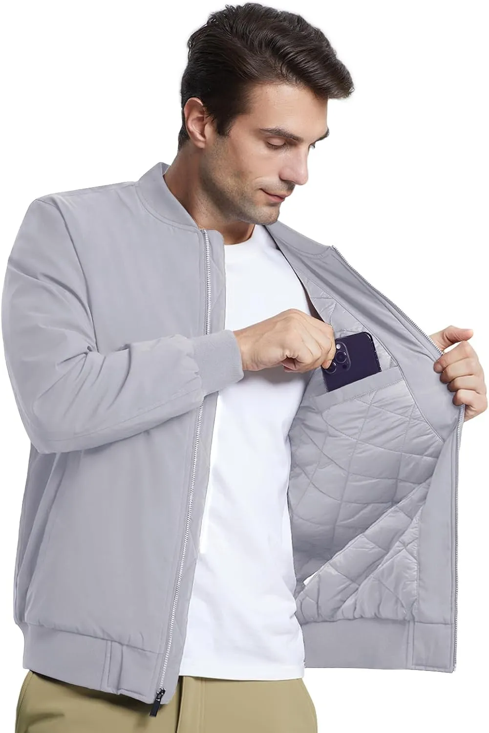MAGNIVIT Men's Winter Bomber Jacket Windproof Warm Full Zipper Outer Wear Casual Flight Jacket Coat with Pockets