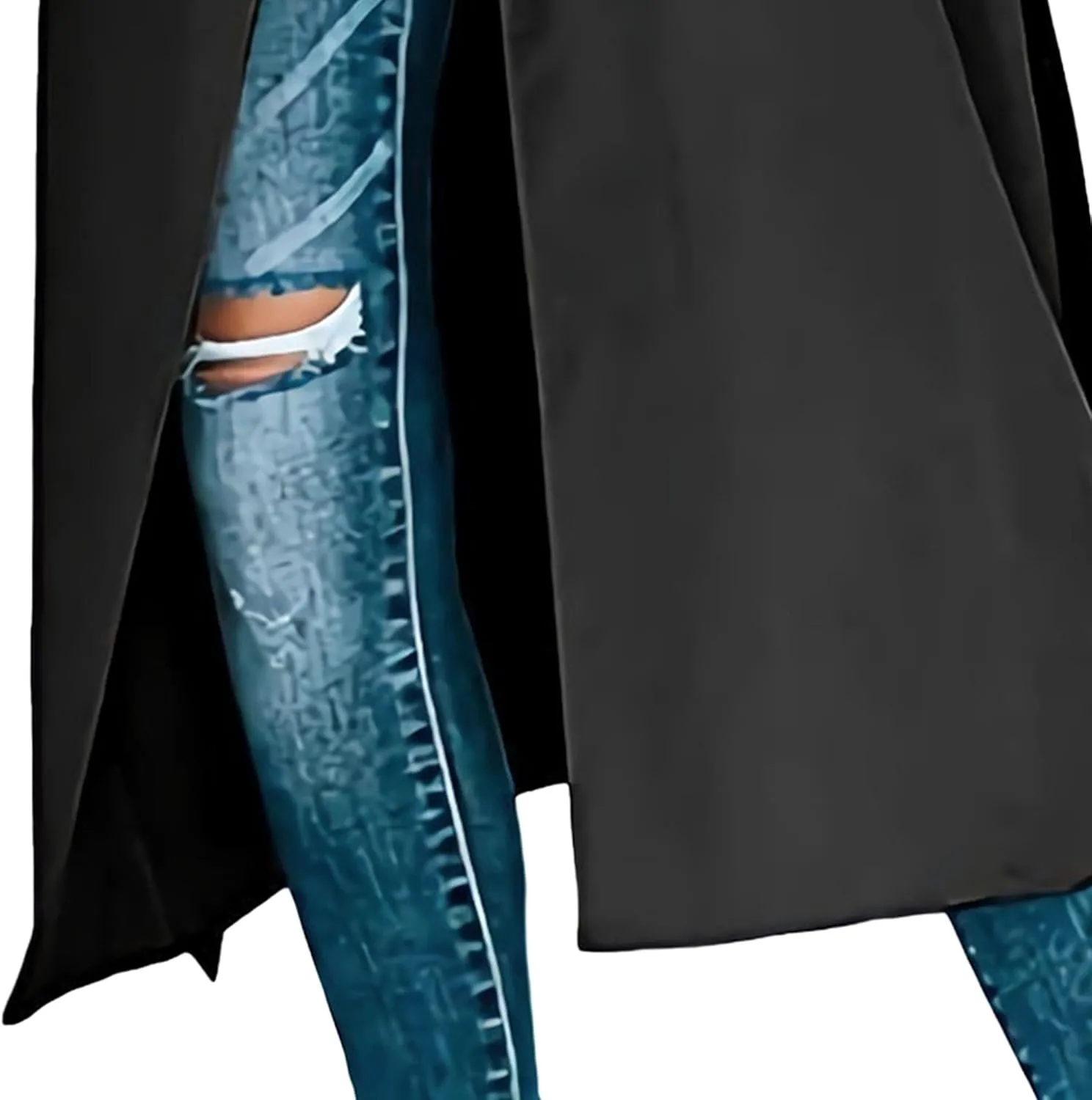 Maiyifu-GJ Trench Coat for Women Double Breasted Long Elegant Windproof Lapel Belted Overcoat Casual Windbreaker Jacket