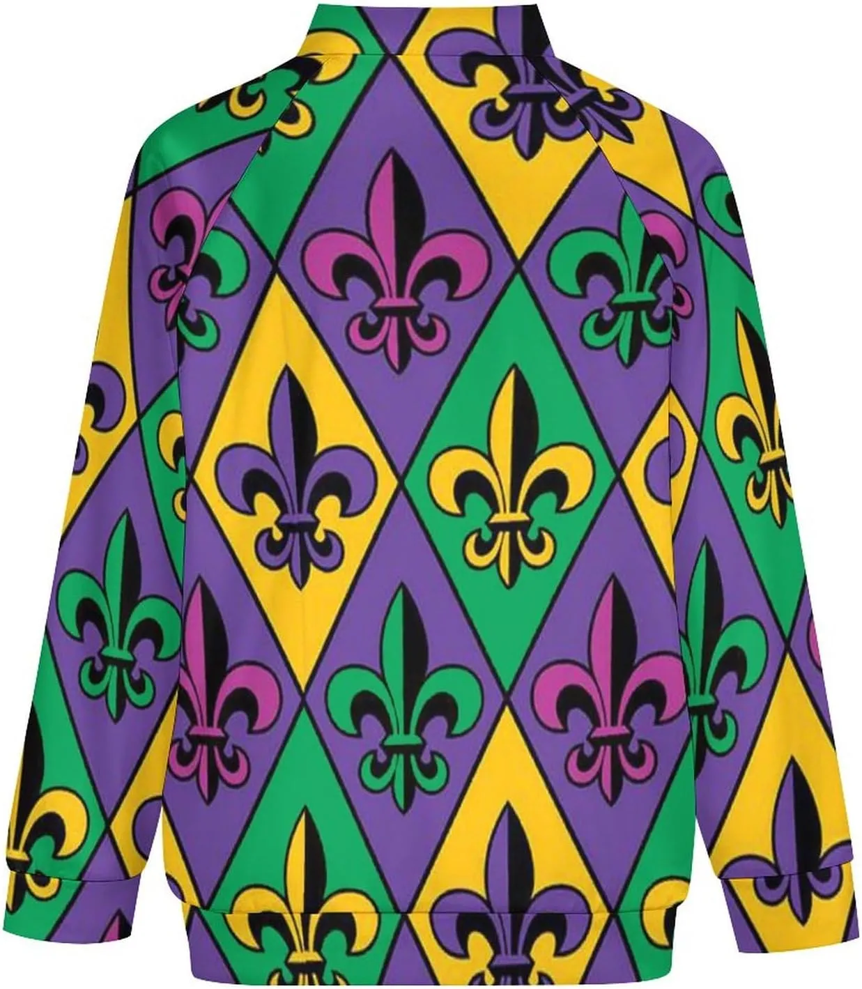 Mardi Gras Fleur De Lis Bomber Jacket Men Lightweight Causal Flight Windbreaker Track Jacket Shirt