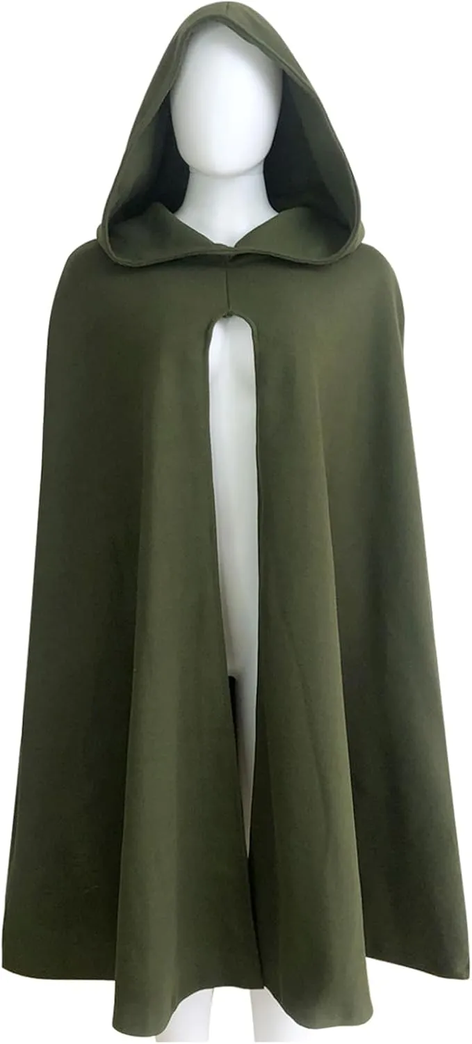 MCJC Medieval Hooded Cloak,Renaissance Cape, Adult Halloween Costume with Hood