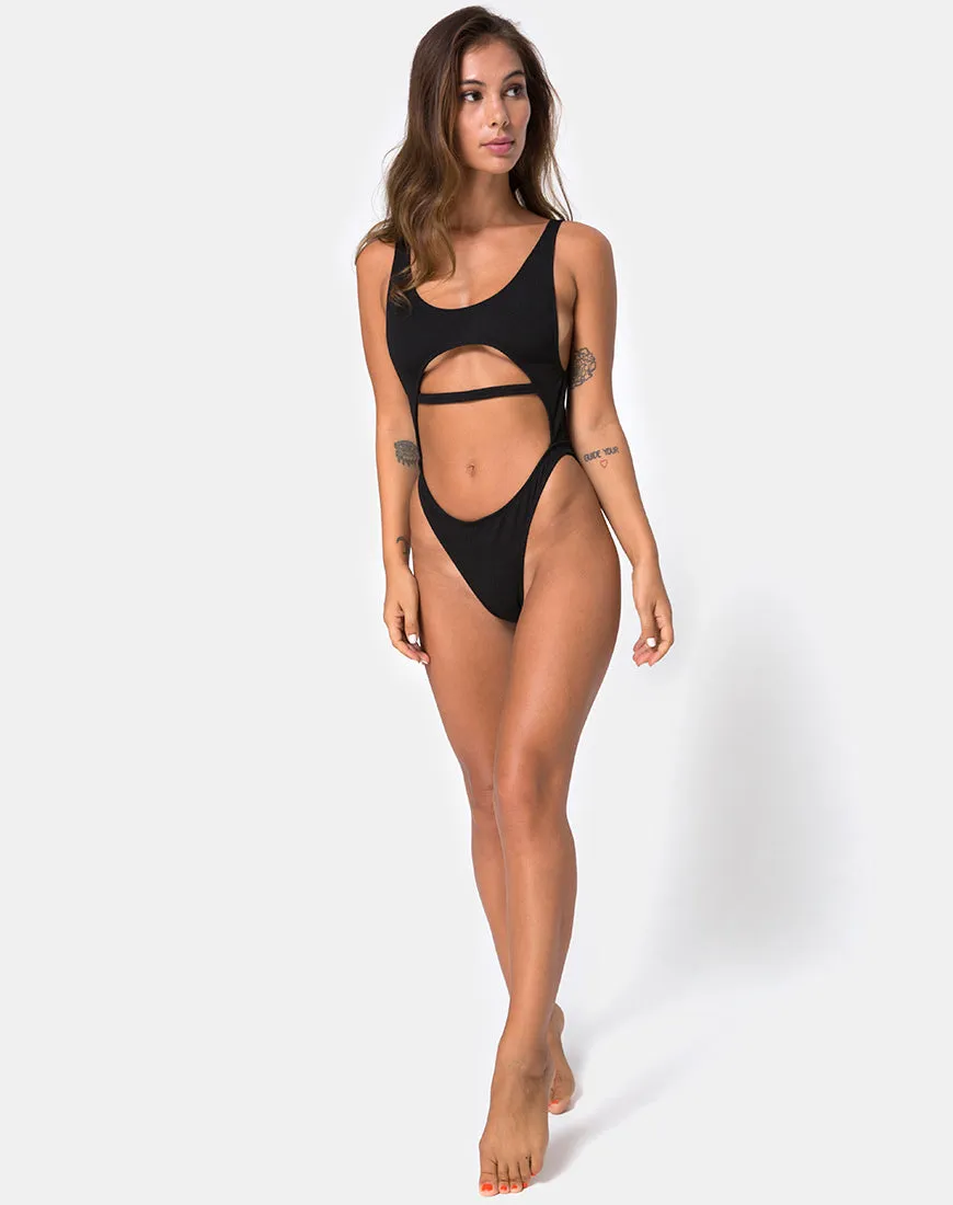 Mejia Swimsuit in Rib Black