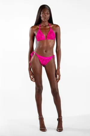 Melanie Hot Pink 3D Silicone Paint Cheeky Bikini Set