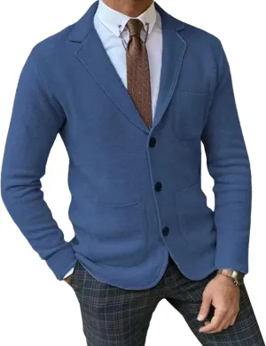 Men Blazer Knit Cardigan Shawl Collar Button Blazer Cardigan Shawl Collar Buttons Knit Cardigan Sweater