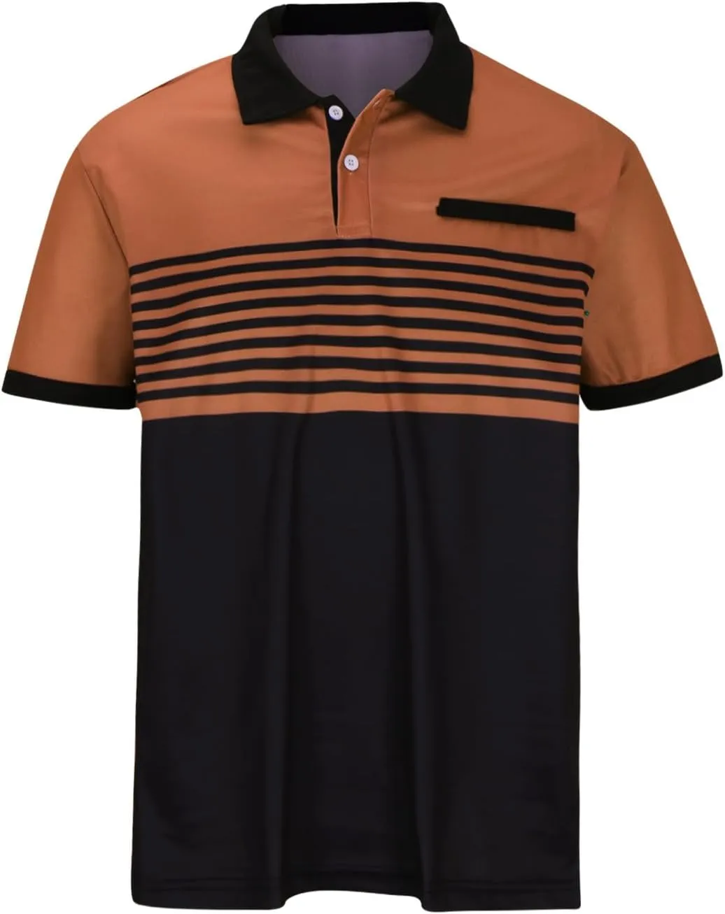 Men Fashion Color Block Polo Shirts Short Sleeve Button Lapel Tennis Golf Tshirt Casual Striped Moisture Wicking Workout Tops