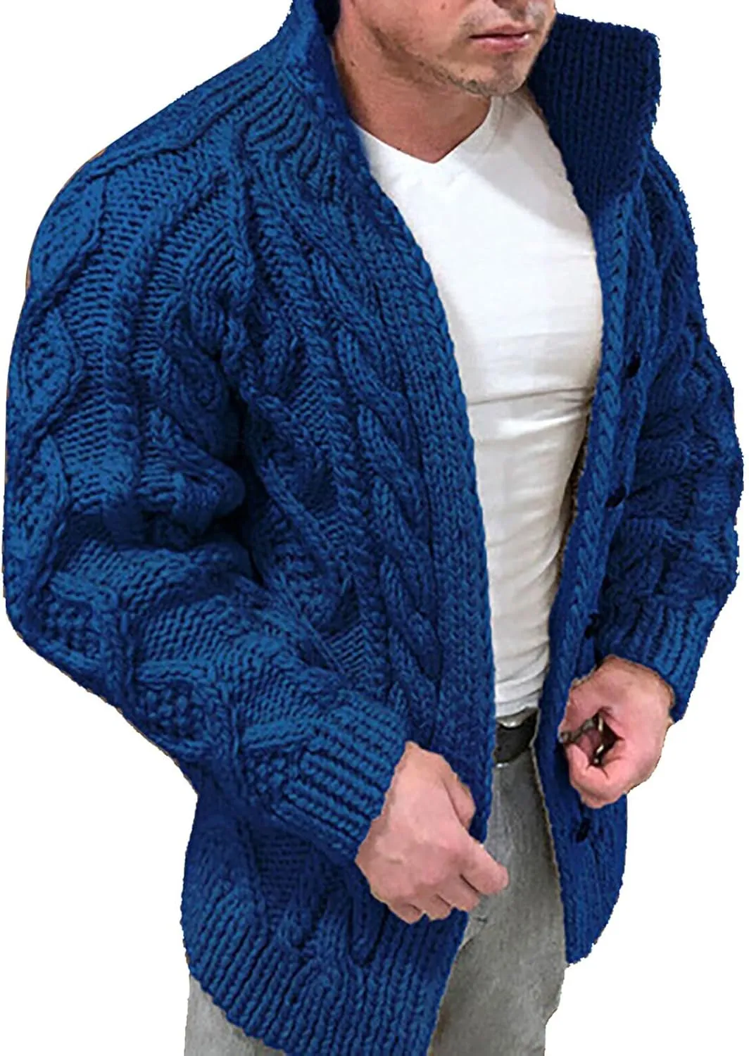 Men Sweaters And Winter Fashion Casual Lapel And Button Knitted Wool Coat Sweater Mens Half Zip quarter zip sweater