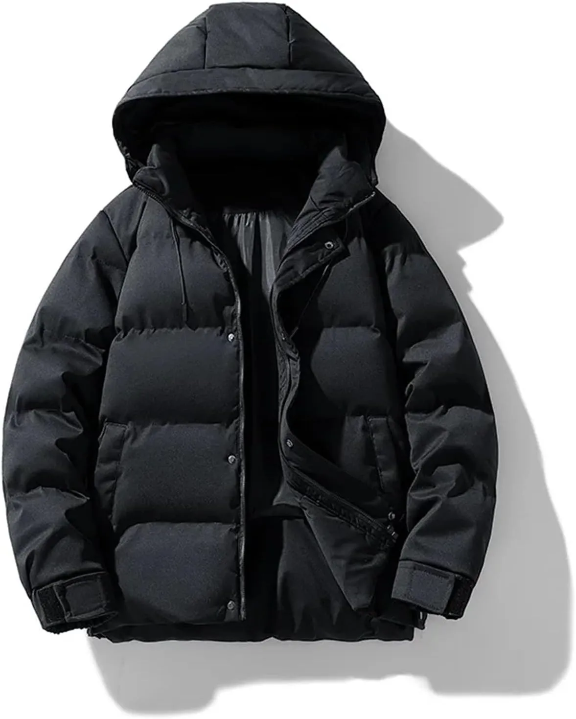 Men Winter Down Cotton Coat Padded jacketr Men's Packable Puffer jacketr Lightweight Hooded Windproof Winter Coat