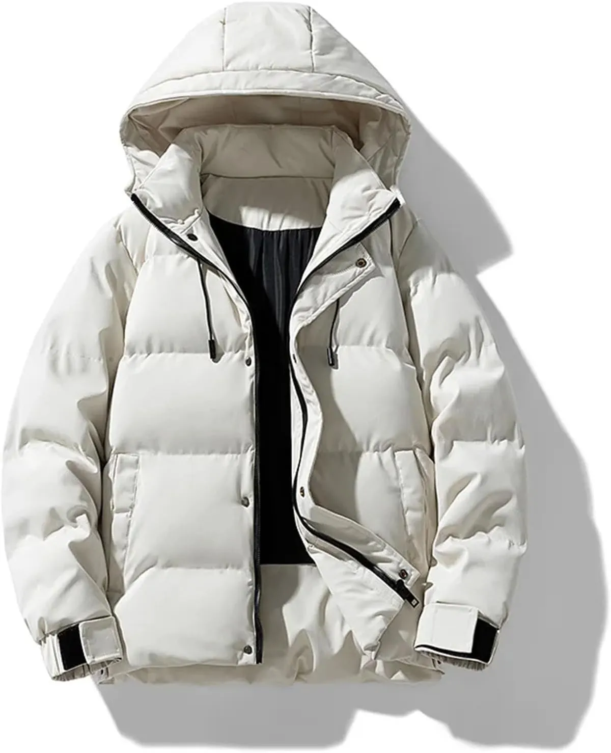 Men Winter Down Cotton Coat Padded jacketr Men's Packable Puffer jacketr Lightweight Hooded Windproof Winter Coat