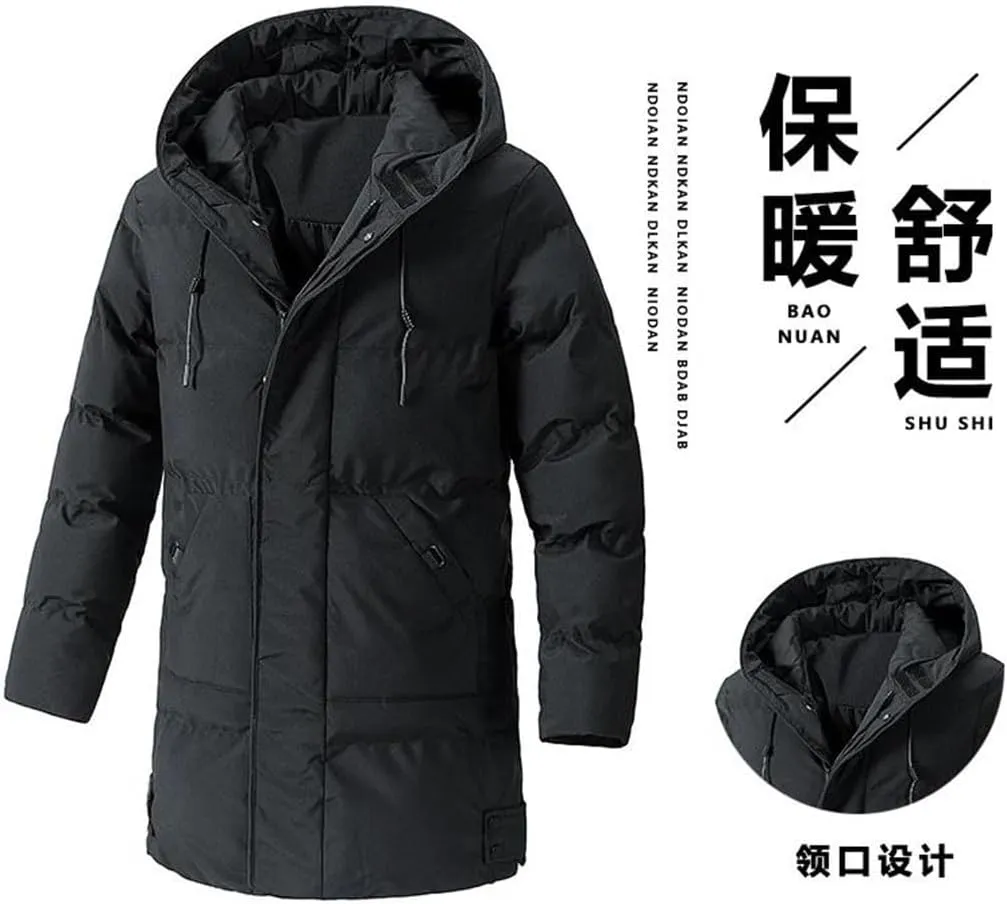 Men Winter Thick Warm Cotton Padded Jacket Multi-Pocket Hoodies Coat Parka
