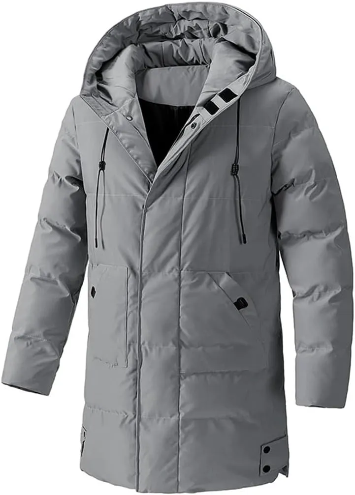 Men Winter Thick Warm Cotton Padded Jacket Multi-Pocket Hoodies Coat Parka