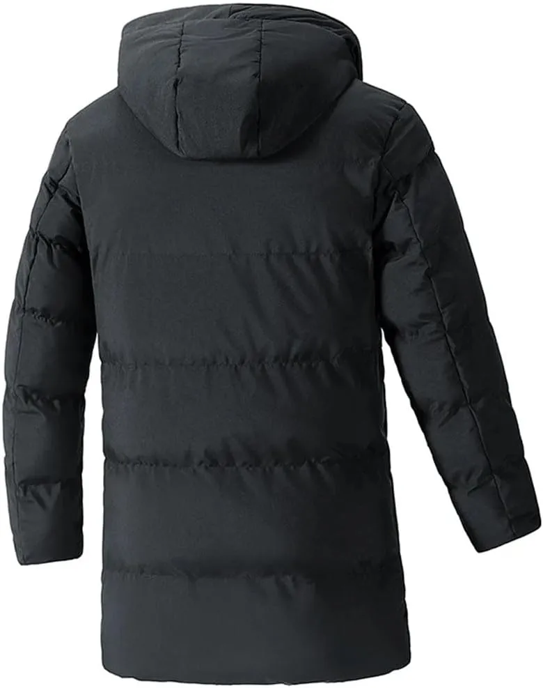 Men Winter Thick Warm Cotton Padded Jacket Multi-Pocket Hoodies Coat Parka